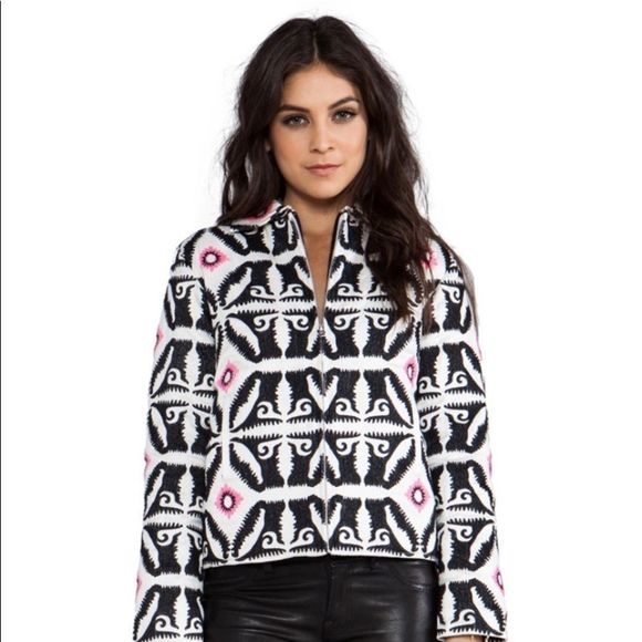 Mara Hoffman Embroidered Bomber Jacket Abstract